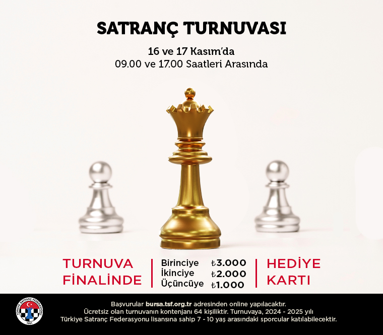 Ödüllü Satranç Turnuvası ÖzdilekPark Bursa Nilüfer'de!